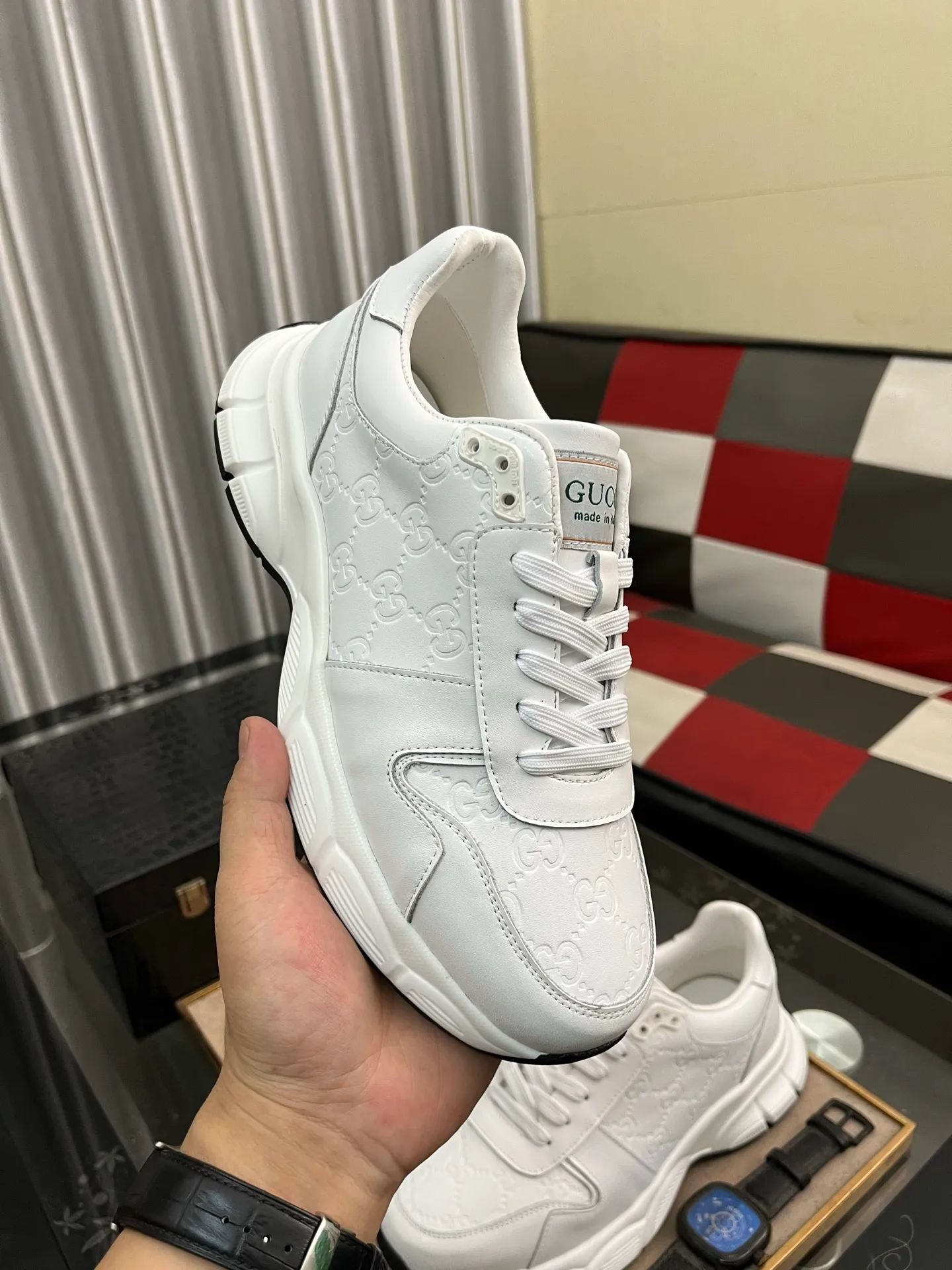 Men's shoes 💰440⌚️⌚️ (GUCCI-Gucci) luxury brand sports and casual shoes, imported original material, sheepskin lining, high-end and comfortable, original outsole is light and wear-resistant! Purely handmade, details determine quality! 38-443️⃣colors available